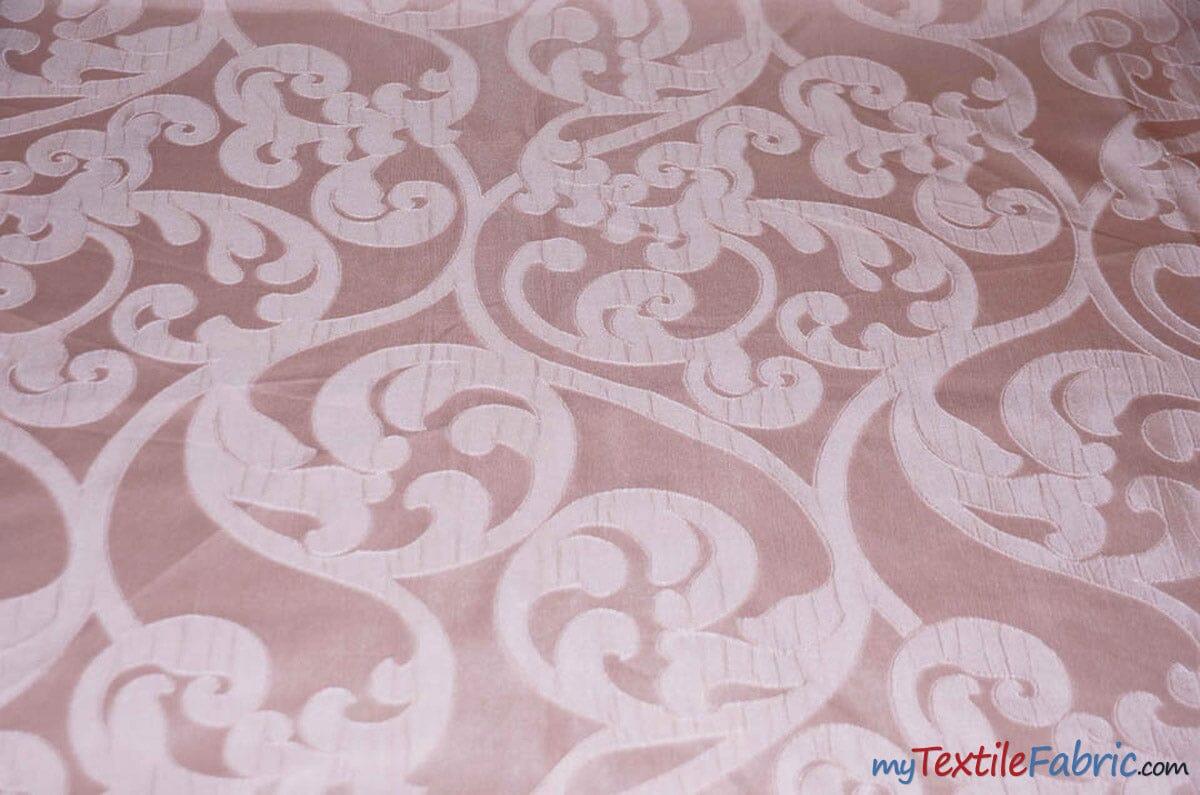 Victorian Damask Jacquard Fabric | Victorian Damask Brocade | 60" Wide | Drapery, Curtains, Tablecloth, Costume | Multiple Colors | Fabric mytextilefabric