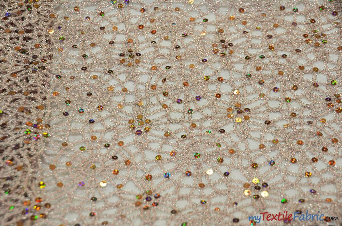 Open Weave Chain Chemical Lace Fabric | 50" Wide | 10 Colors | Fabric mytextilefabric Yards Blush Pink