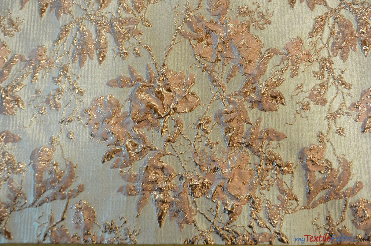 Floral Bubble Metallic Jacquard | Design 17709 | 54" Wide | Multiple Colors | Fabric mytextilefabric Yards Blush Pink
