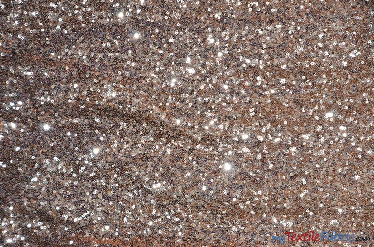 Glitz Mesh Sequins Fabric | 3mm Glitter Sequins | 52" Wide | Multiple Colors | Fabric mytextilefabric Yards Blush (rose gold)