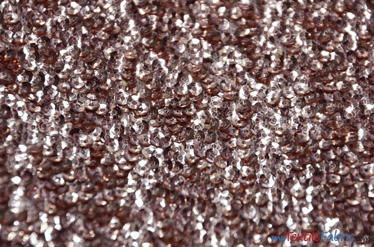 Gatsby Sequins Fabric | 6mm Flat Sewn Sequins on Mesh | 52" Wide | Multiple Colors | Fabric mytextilefabric Yards Blush