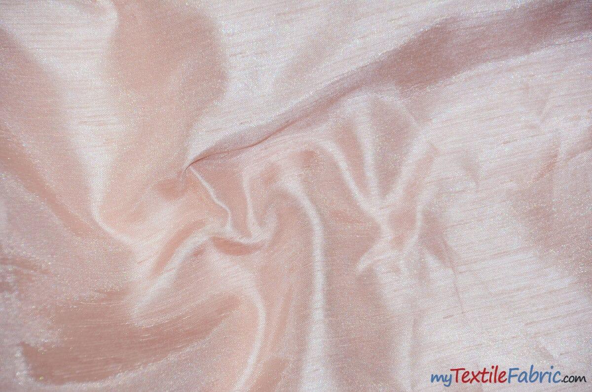 Shantung Satin Fabric | Satin Dupioni Silk Fabric | 60" Wide | Multiple Colors | Continuous Yards | Fabric mytextilefabric Yards Blush