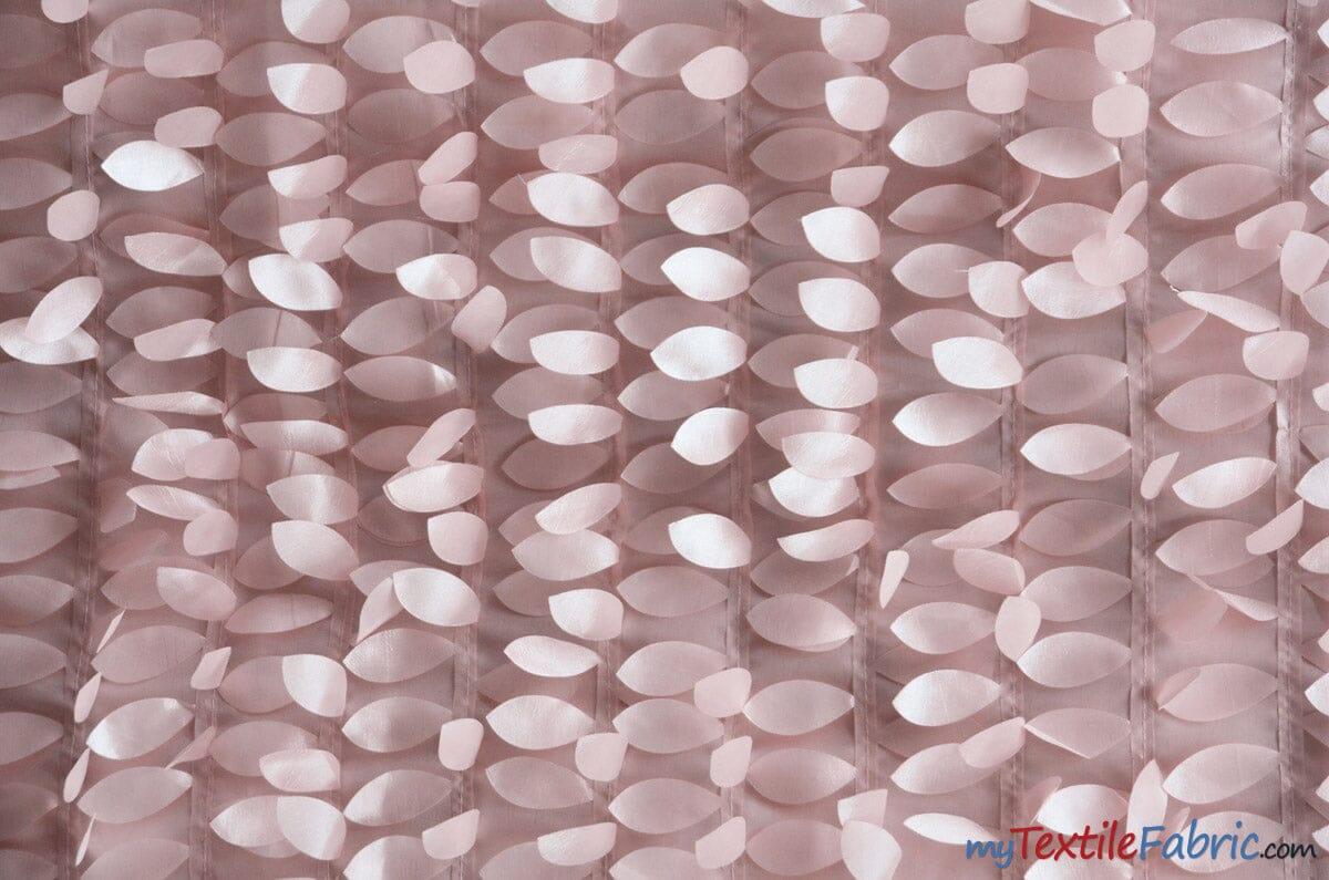 Leaf Taffeta | Hanging Leaf Taffeta | 57" Wide | Multiple Colors Available | Fabric mytextilefabric Yards Blush