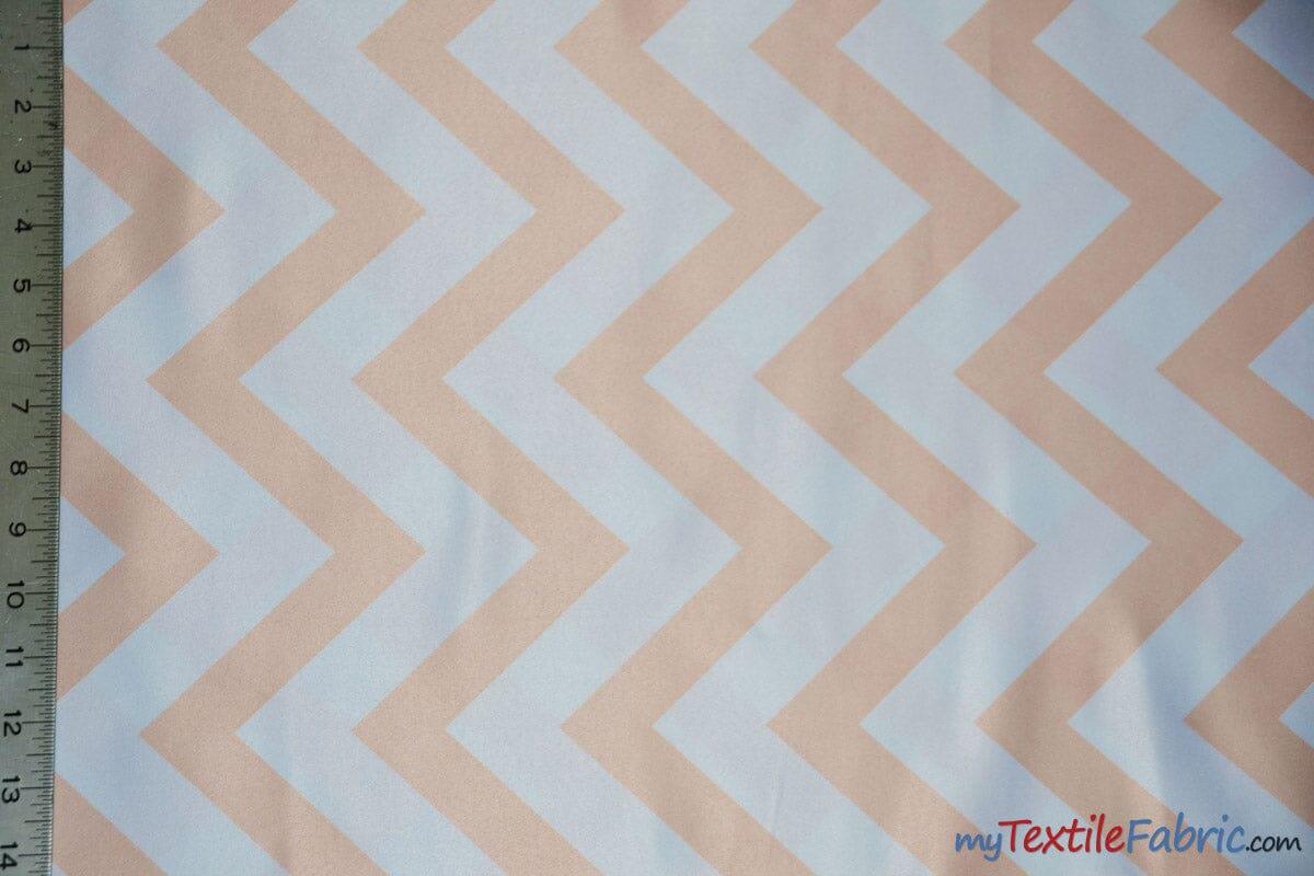 Chevron Satin Fabric | Chevron L'amour Satin | Matte Satin Print | 60" Wide | Multiple Colors | Fabric mytextilefabric Yards Blush
