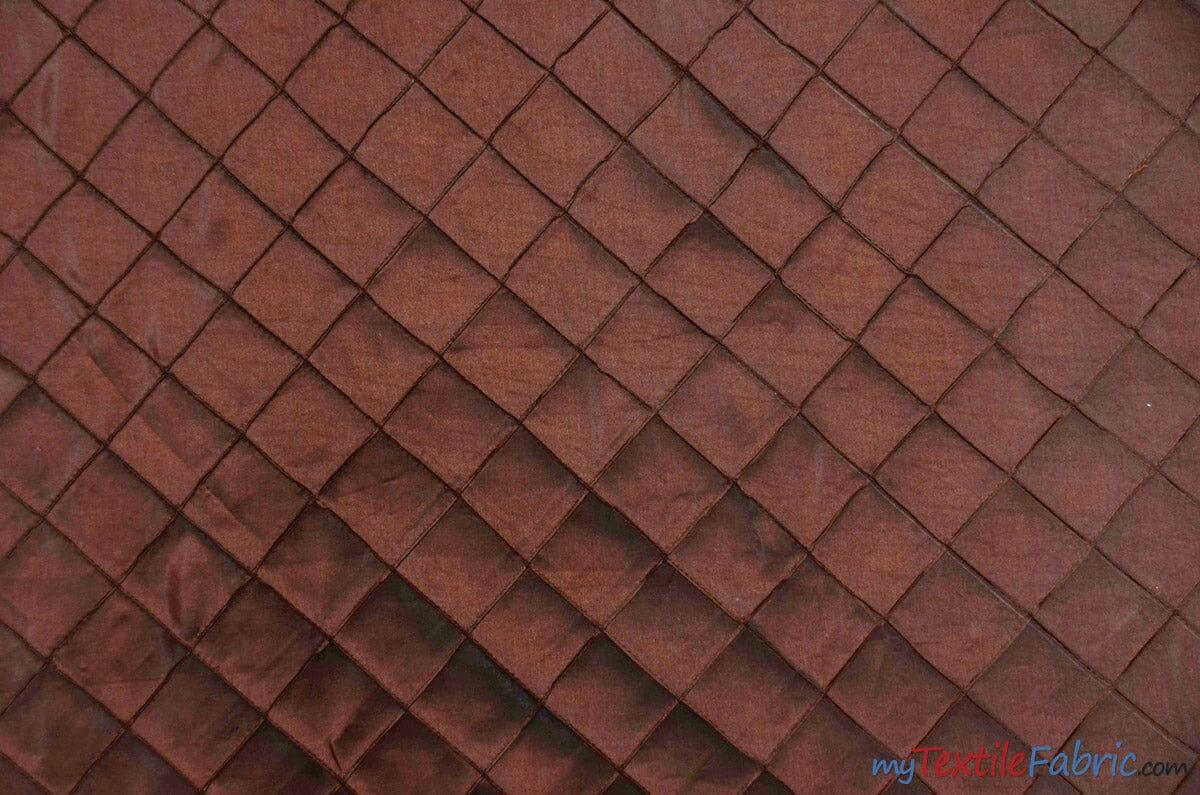 Taffeta Pintuck Fabric | 2"x2" Diamond | Diamond Taffeta Fabric | 54" Wide | Multiple Colors | Fabric mytextilefabric Yards Brown