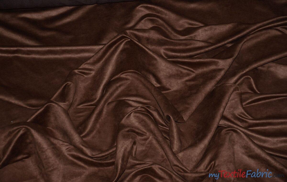 Suede Fabric | Microsuede | 40 Colors | 60" Wide | Faux Suede | Upholstery Weight, Tablecloth, Bags, Pouches, Cosplay, Costume | Sample Swatch | Fabric mytextilefabric Sample Swatches Brown