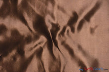Load image into Gallery viewer, Bridal Satin Fabric | Shiny Bridal Satin | 60&quot; Wide | Multiple Colors | Wholesale Bolts | Fabric mytextilefabric Bolts Brown 
