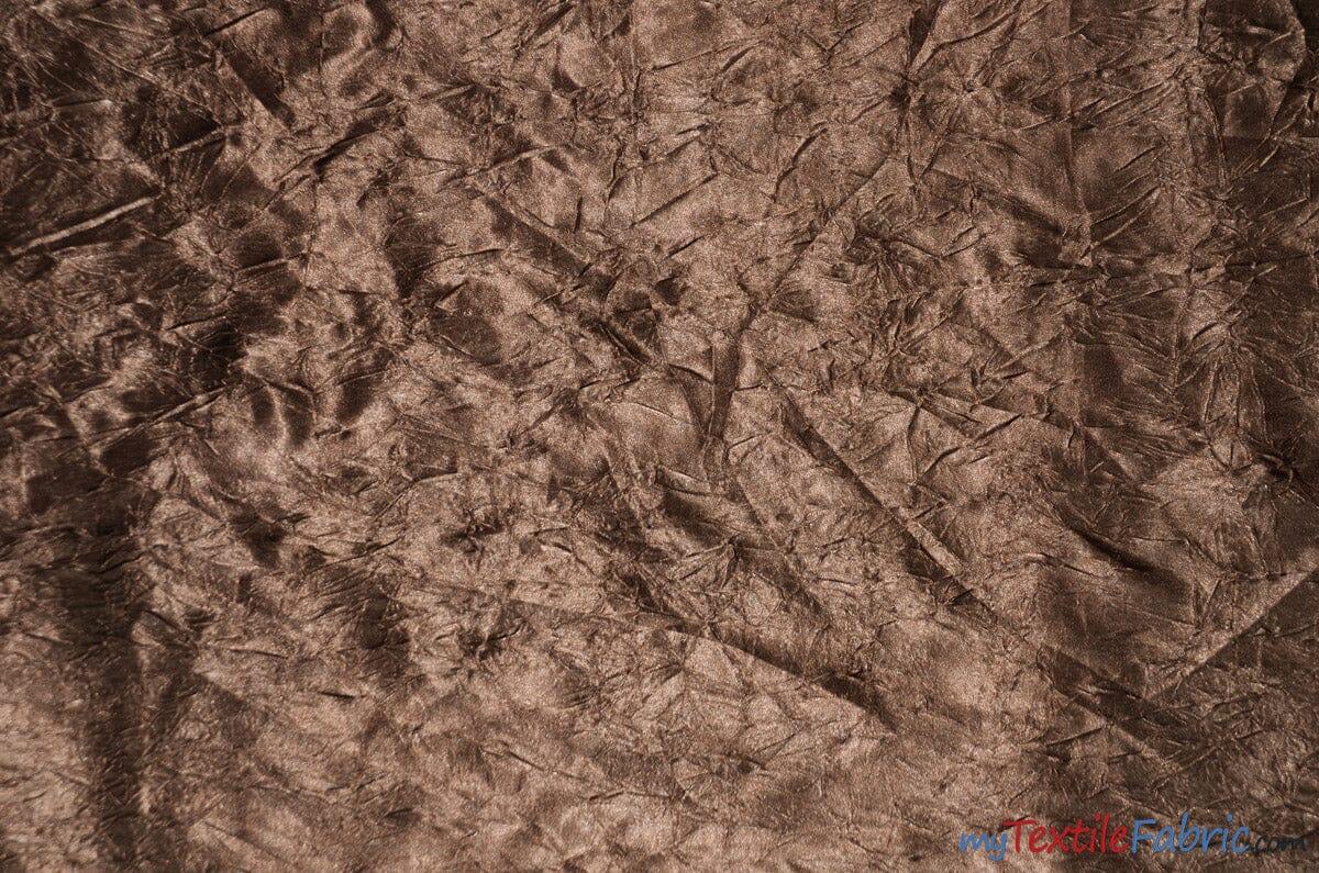 Silky Crush Satin | Crush Charmeuse Bichon Satin | 54" Wide | Continuous Yards | Multiple Colors | Fabric mytextilefabric Yards Brown