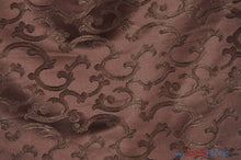 Load image into Gallery viewer, Vineyard Scarlet Jacquard | Vineyard Scarlet Brocade | 60&quot; Wide | Drapery, Curtains, Tablecloth, Costume | Multiple Colors | Fabric mytextilefabric Yards Brown 
