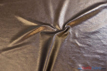 Load image into Gallery viewer, Metallic Foil Spandex Lame | Stretch Metallic Lame | Spandex Lame Fabric | All Over Foil on Stretch Knit | 60&quot; Wide | Fabric mytextilefabric Yards Brown 

