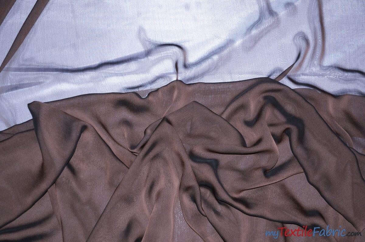 Two Tone Chiffon Fabric | Iridescent Chiffon Fabric | 60" Wide | Clean Edge | Multiple Colors | Continuous Yards | Fabric mytextilefabric Yards Brown