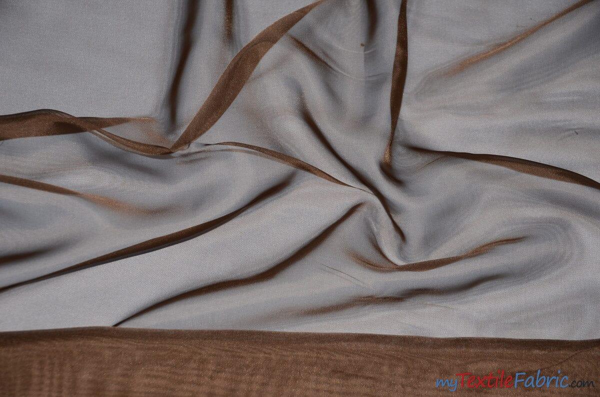 IFR Sheer Voile Fabric | 40 Colors | 120" Wide x 120 Yard Bolt | Wholesale Bolt for Wedding and Drape Panels and Home Curtain Panel | Fabric mytextilefabric Bolts Brown