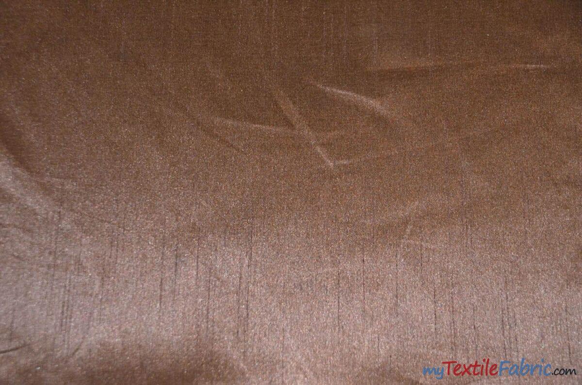 IFR Extra Wide Dupioni Silk | 100% Polyester Faux Dupioni Fabric | 120" Wide | Multiple Colors | Fabric mytextilefabric Yards Brown