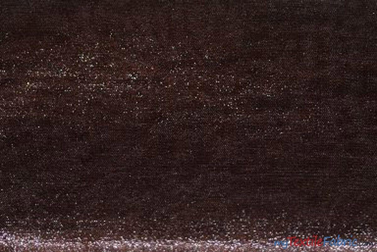 Crystal Organza Fabric | Sparkle Sheer Organza | 60" Wide | Continuous Yards | Multiple Colors | Fabric mytextilefabric Yards Brown
