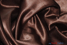 Load image into Gallery viewer, L&#39;Amour Satin Fabric | Polyester Matte Satin | Peau De Soie | 60&quot; Wide | Continuous Yards | Wedding Dress, Tablecloth, Multiple Colors | Fabric mytextilefabric Yards Brown 
