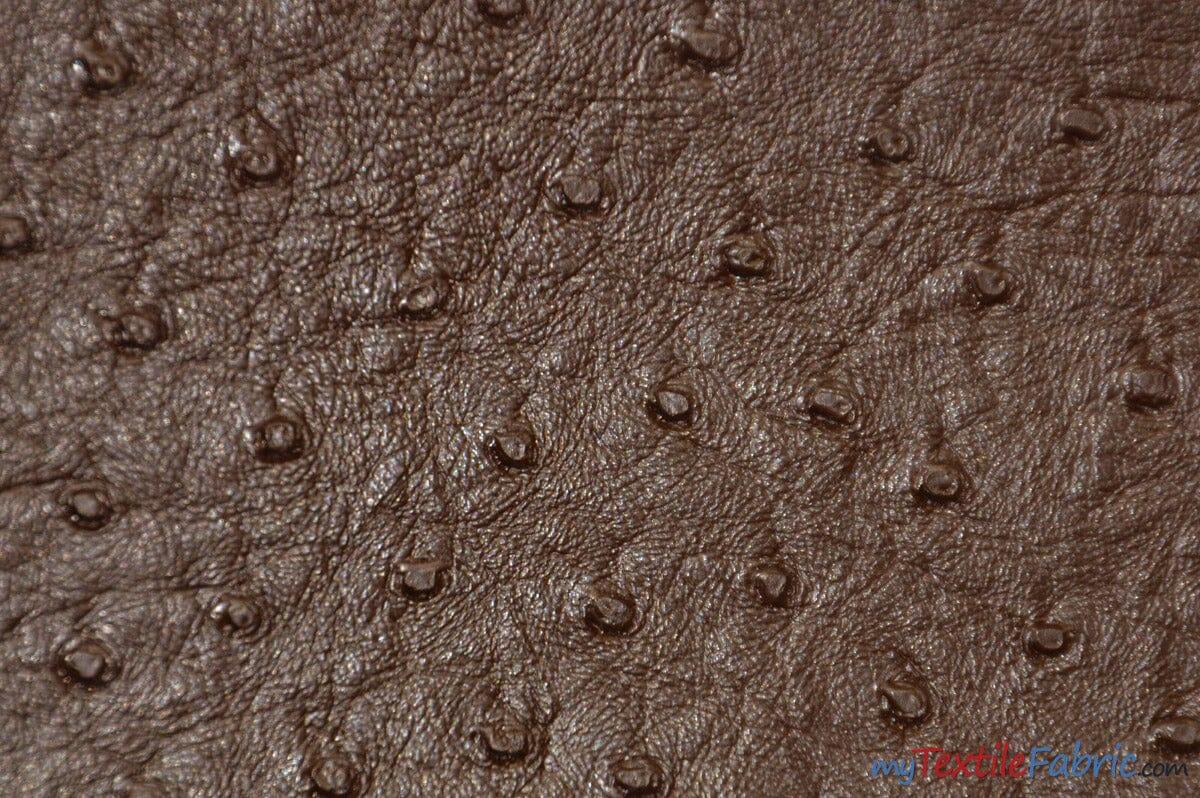 Ostrich Vinyl Fabric | Imitation Ostrich Leather | 54" Wide | Upholstery Weight Fabric | Fabric mytextilefabric Yards Brown