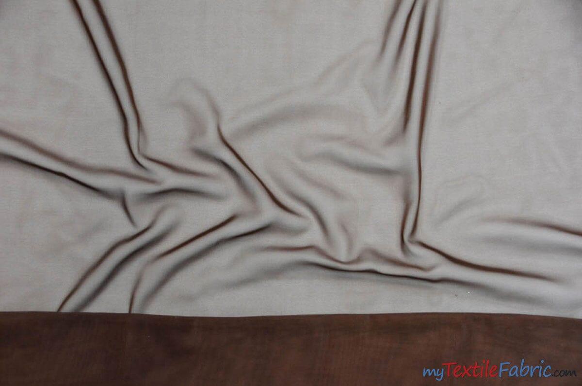 Double Georgette Fabric | 100% Polyester | 60" Wide | Multiple Colors | Poly Georgette Fabric | Fabric mytextilefabric Yards Brown