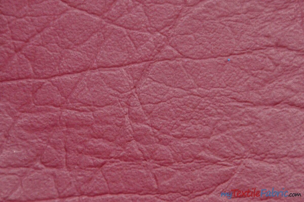 Heavy Duty Textured Vinyl | Upholstery Weight Vinyl | 54" Wide | Multiple Colors | Imitation Leather | Fabric mytextilefabric Yards Burgundy