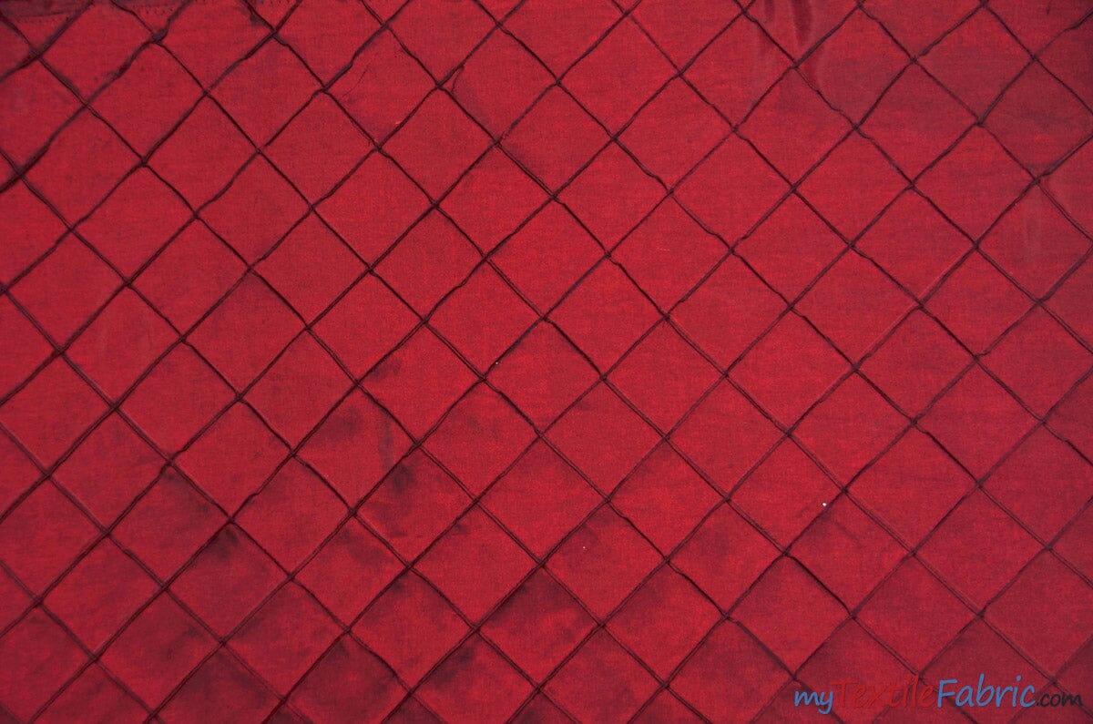 Taffeta Pintuck Fabric | 2"x2" Diamond | Diamond Taffeta Fabric | 54" Wide | Multiple Colors | Fabric mytextilefabric Yards Burgundy