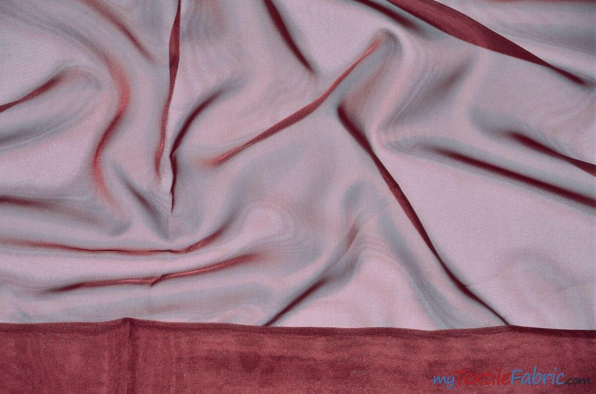 IFR Sheer Voile Fabric | 40 Colors | 120" Wide x 120 Yard Bolt | Wholesale Bolt for Wedding and Drape Panels and Home Curtain Panel | Fabric mytextilefabric Bolts Burgundy