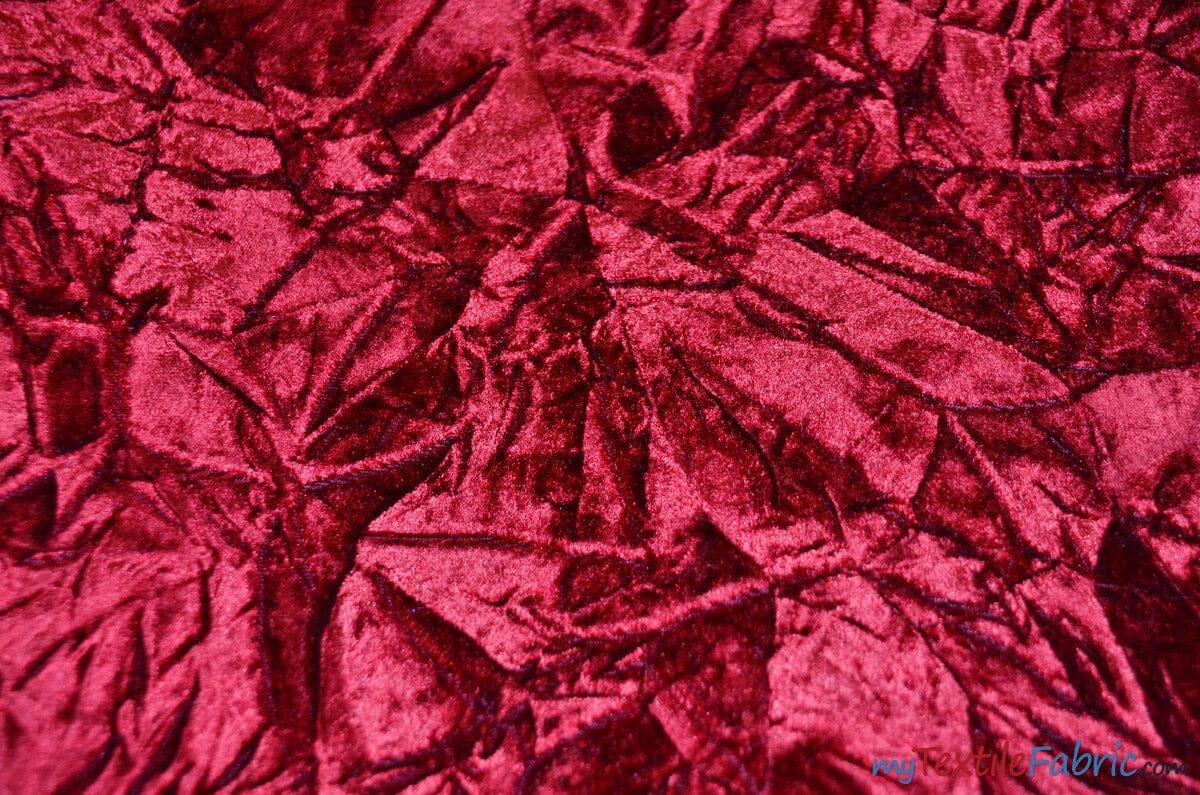 Crushed Triple Velvet | Crush Velvet Fabric | 45" Wide | Original Crushed Plush Velvet | Multiple Colors | Fabric mytextilefabric Yards Burgundy