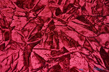 Load image into Gallery viewer, Crushed Triple Velvet | Crush Velvet Fabric | 45&quot; Wide | Original Crushed Plush Velvet | Multiple Colors | Fabric mytextilefabric Yards Burgundy 

