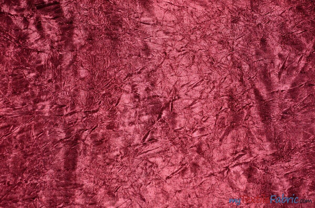 Silky Crush Satin | Crush Charmeuse Bichon Satin | 54" Wide | Continuous Yards | Multiple Colors | Fabric mytextilefabric Yards Burgundy