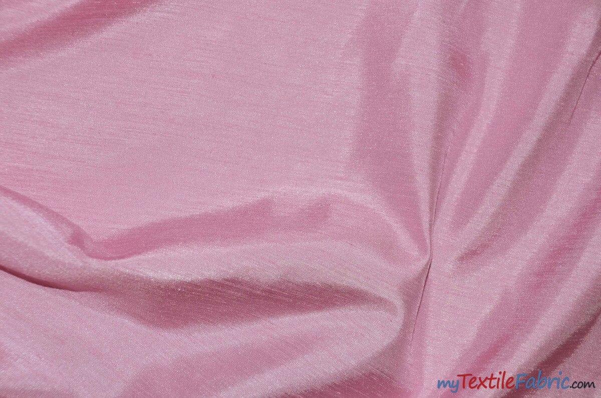 Shantung Satin Fabric | Satin Dupioni Silk Fabric | 60" Wide | Multiple Colors | Continuous Yards | Fabric mytextilefabric Yards Candy Pink