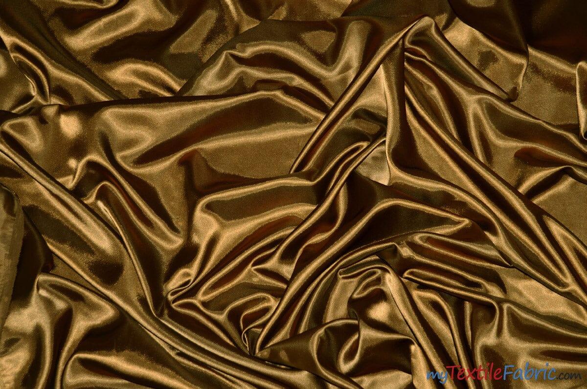 Silky Soft Medium Satin Fabric | Lightweight Event Drapery Satin | 60" Wide | Economic Satin by the Wholesale Bolt | Fabric mytextilefabric Bolts Cappuccino 0010
