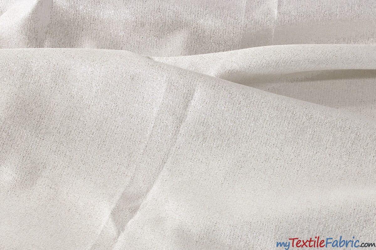 Starburst Metallic Brocade Fabric | Metallic Jacquard Fabric | 60" Wide | Multiple Colors | Drapery, Curtains, Tablecloths | Fabric mytextilefabric Yards Champagne Silver