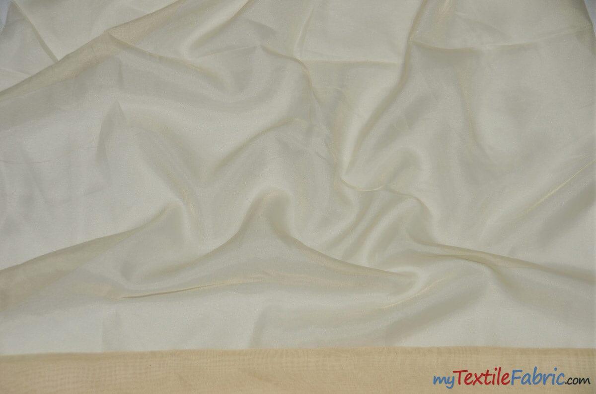 IFR Sheer Voile Fabric | 40 Colors | 120" Wide x 120 Yard Bolt | Wholesale Bolt for Wedding and Drape Panels and Home Curtain Panel | Fabric mytextilefabric Bolts Champagne