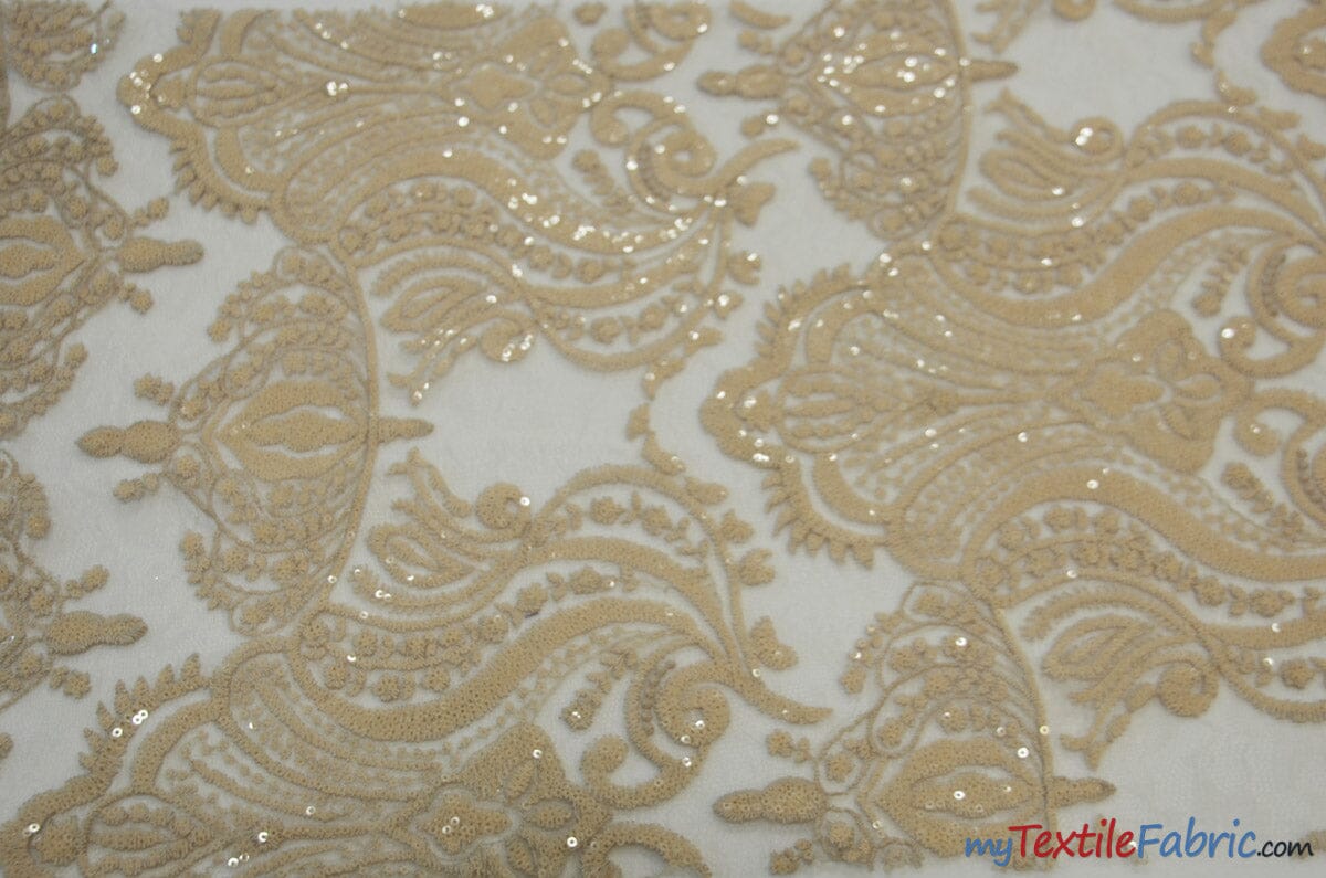  Champagne Stretch Lace Fabric - by The Yard : Arts