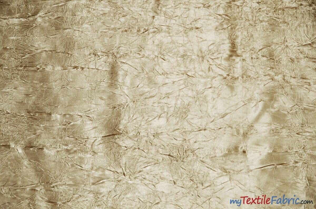 Silky Crush Satin | Crush Charmeuse Bichon Satin | 54" Wide | Continuous Yards | Multiple Colors | Fabric mytextilefabric Yards Champagne