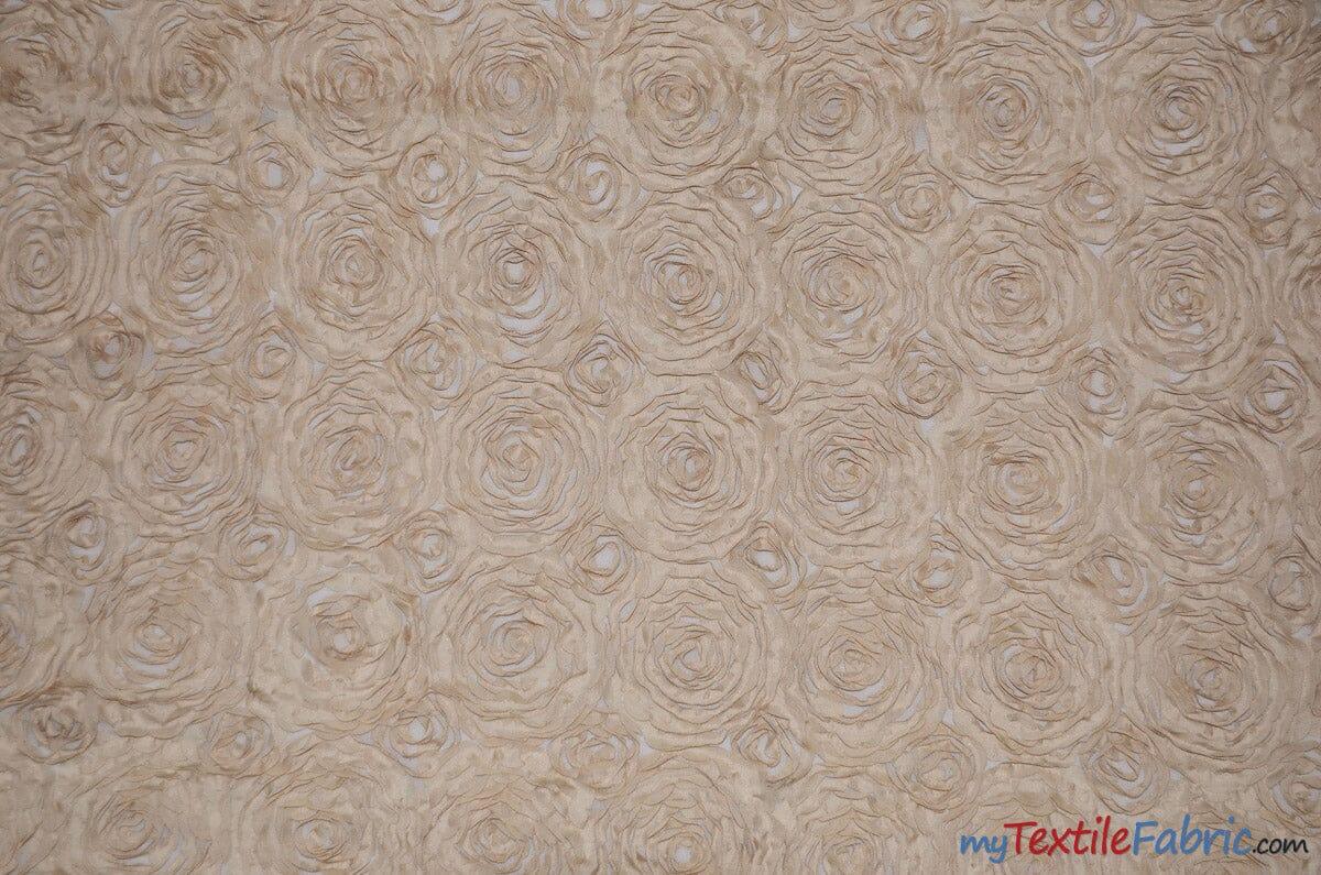 Wedding Floral Chiffon Fabric | 3d Floral Chiffon Fabric | Floral Chiffon Embroidery | 52" Wide | 4 Colors | Fabric mytextilefabric Yards Champagne