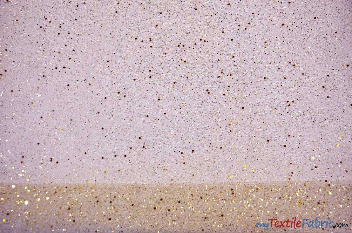 Tulle Glitter with Sequins and Glitter | 60" Wide | Multiple Colors | Glitter Tulle Fabric with Sequins Embellishments | Fabric mytextilefabric Yards Champagne