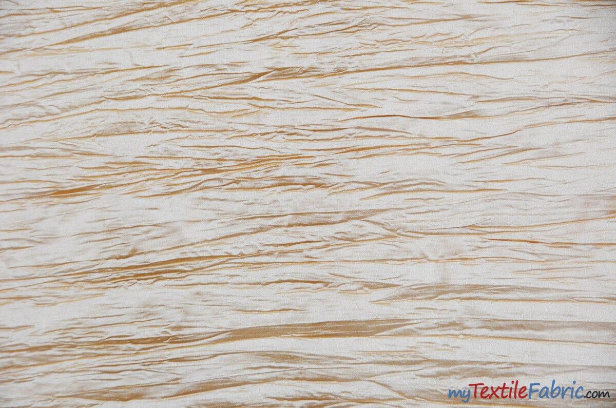 Crease Taffeta Fabric | Crush Taffeta | 52" Wide | Continuous Yards | Multiple Colors | Fabric mytextilefabric Yards Champagne