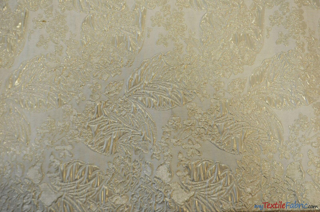 Botanical Bubble Metallic Jacquard | Design 16975A |54" Wide | 4 Colors Available | Fabric mytextilefabric Yards Champagne