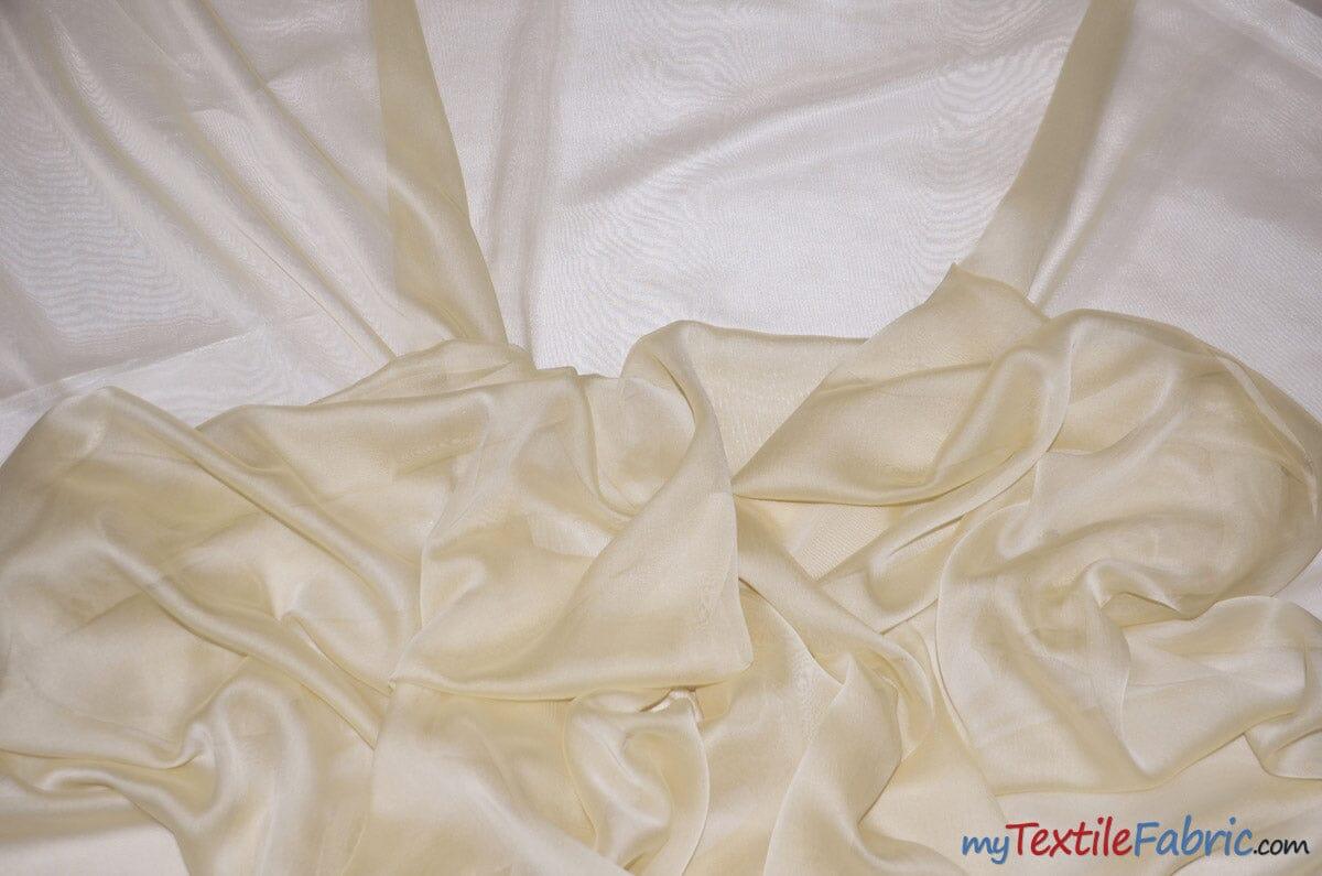 Two Tone Chiffon Fabric | Iridescent Chiffon Fabric | 60" Wide | Clean Edge | Multiple Colors | Continuous Yards | Fabric mytextilefabric Yards Champagne