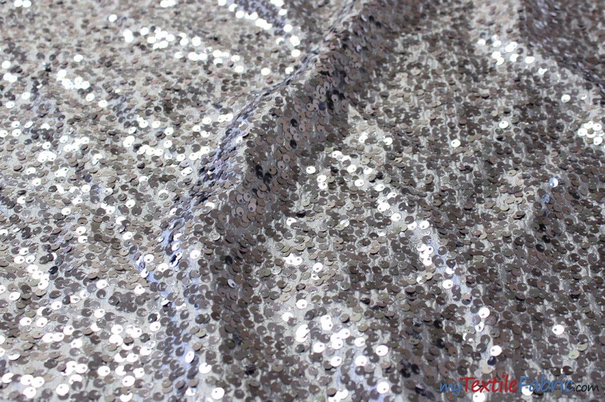 Sequins Taffeta Fabric by the Yard | Glitz Sequins Taffeta Fabric | Raindrop Sequins | 54" Wide | Tablecloths, Runners, Dresses, Apparel | Fabric mytextilefabric Yards Charcoal