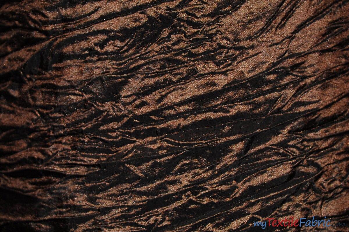 Crease Taffeta Fabric | Crush Taffeta | 52" Wide | Continuous Yards | Multiple Colors | Fabric mytextilefabric Yards Chocolate