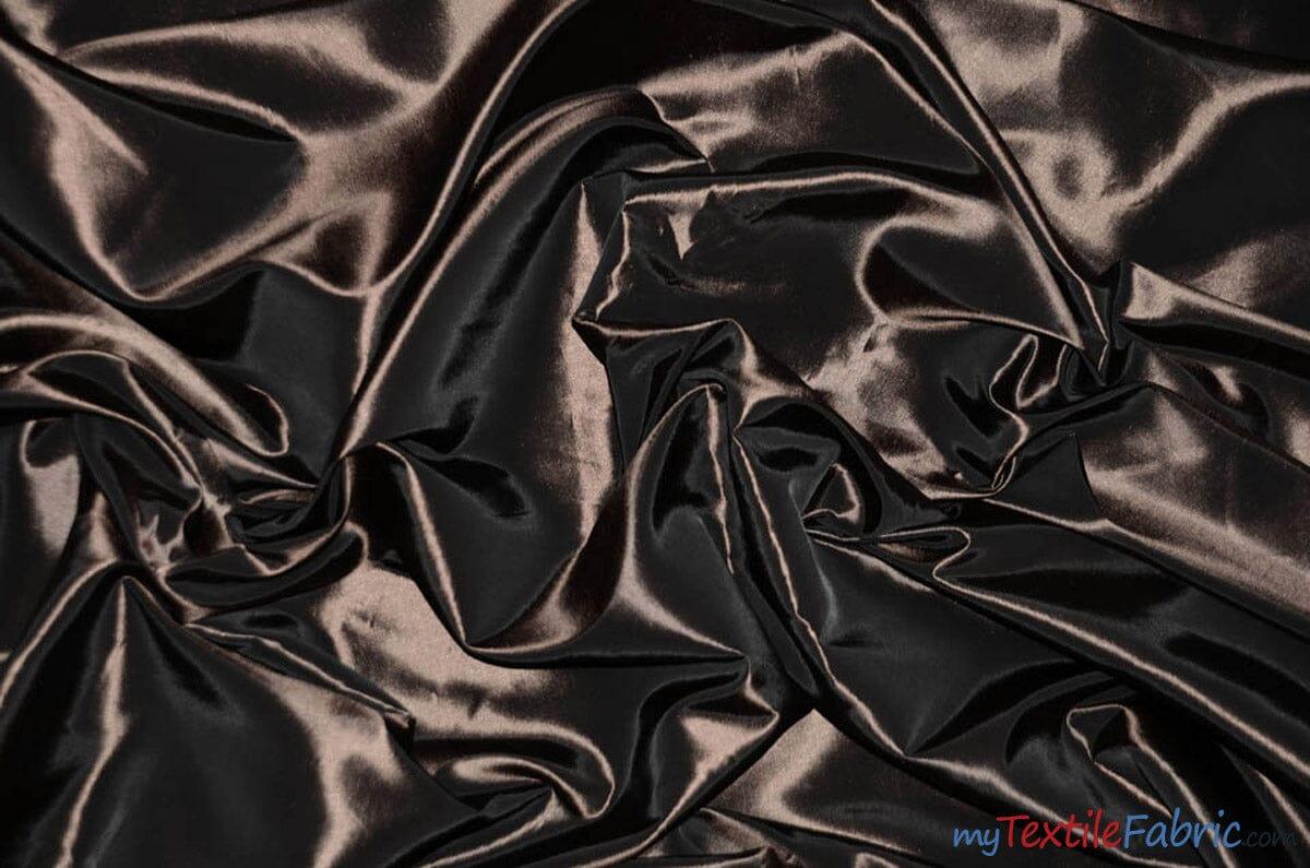 Taffeta Fabric | Two Tone Taffeta Fabric | Non Stretch Taffeta | 60" Wide | Multiple Solid Colors | Continuous Yards | Fabric mytextilefabric Yards Chocolate