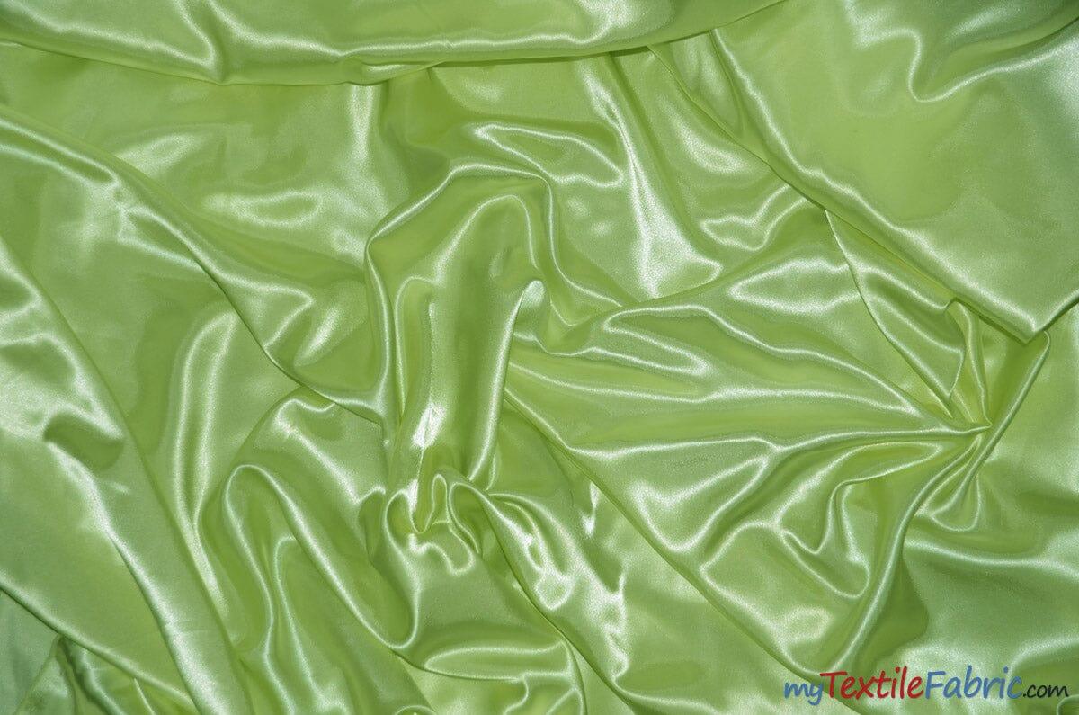 Silky Soft Medium Satin Fabric | Lightweight Event Drapery Satin | 60" Wide | Economic Satin by the Wholesale Bolt | Fabric mytextilefabric Bolts Citrus Green 0081