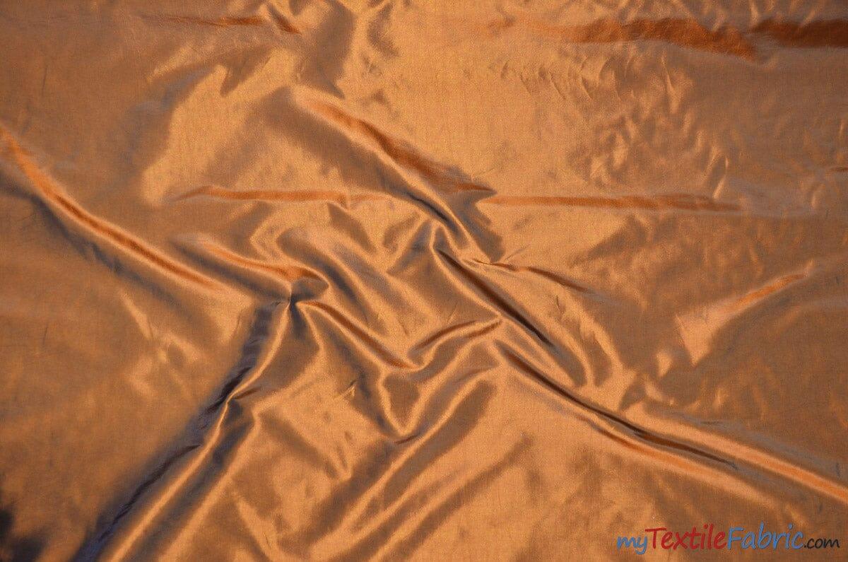 Taffeta Fabric | Two Tone Taffeta Fabric | Non Stretch Taffeta | 60" Wide | Multiple Solid Colors | Continuous Yards | Fabric mytextilefabric Yards Copper
