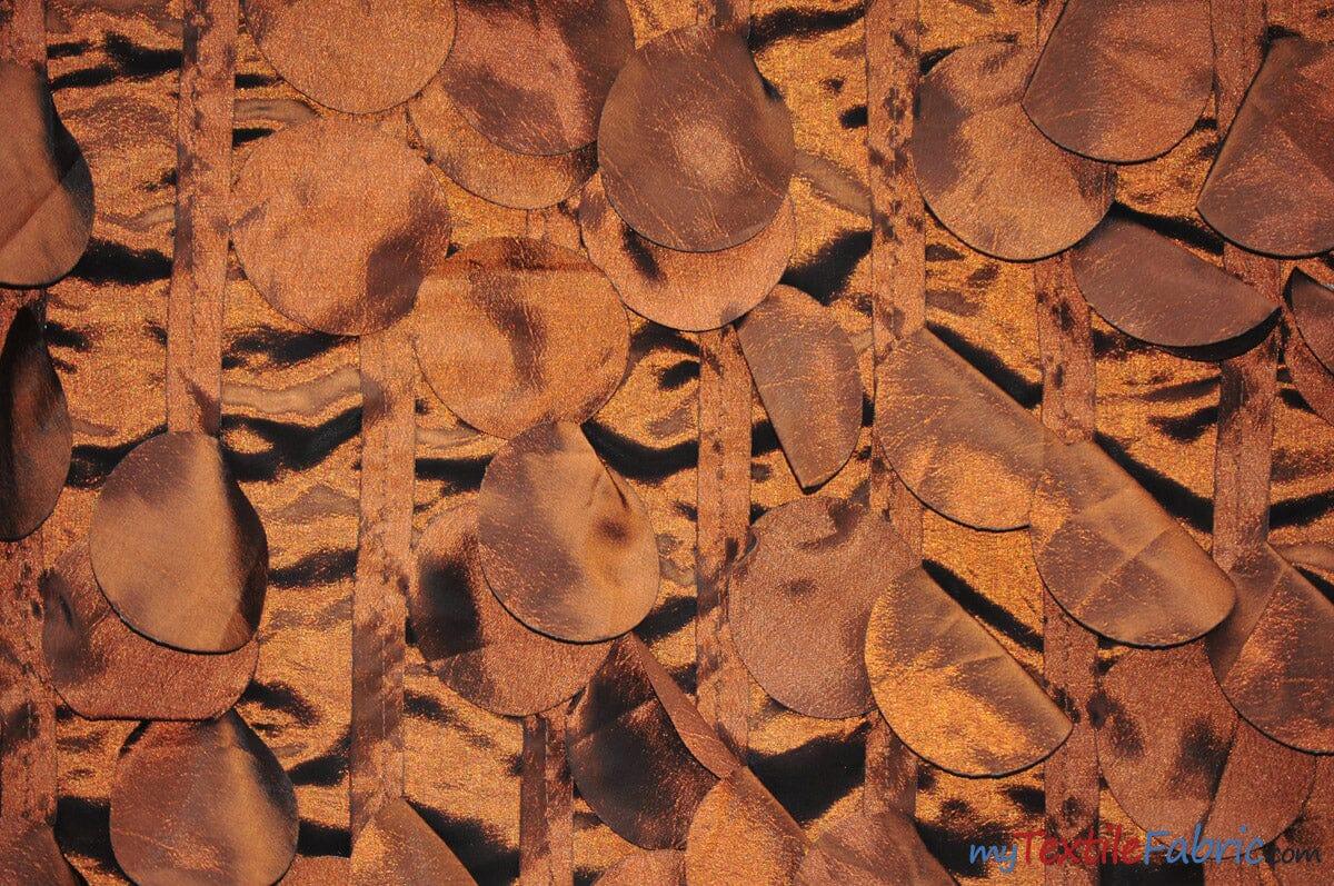 Petal Taffeta Fabric | Hanging Round Petal Taffeta | 57" Wide | Multiple Colors Fabric mytextilefabric Yards Copper