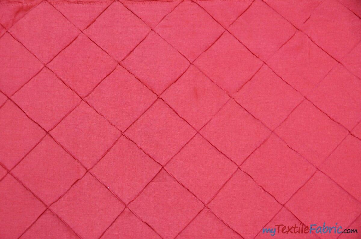 Taffeta Pintuck Fabric | 4"x4" Diamond | Diamond Taffeta Fabric | 58" Wide | Multiple Colors | Continuous Yards | Fabric mytextilefabric Yards Coral