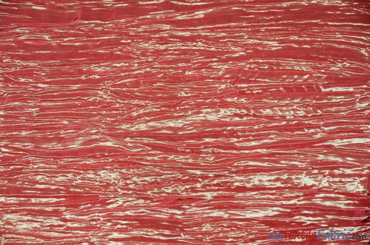 Crease Taffeta Fabric | Crush Taffeta | 52" Wide | Continuous Yards | Multiple Colors | Fabric mytextilefabric Yards Coral