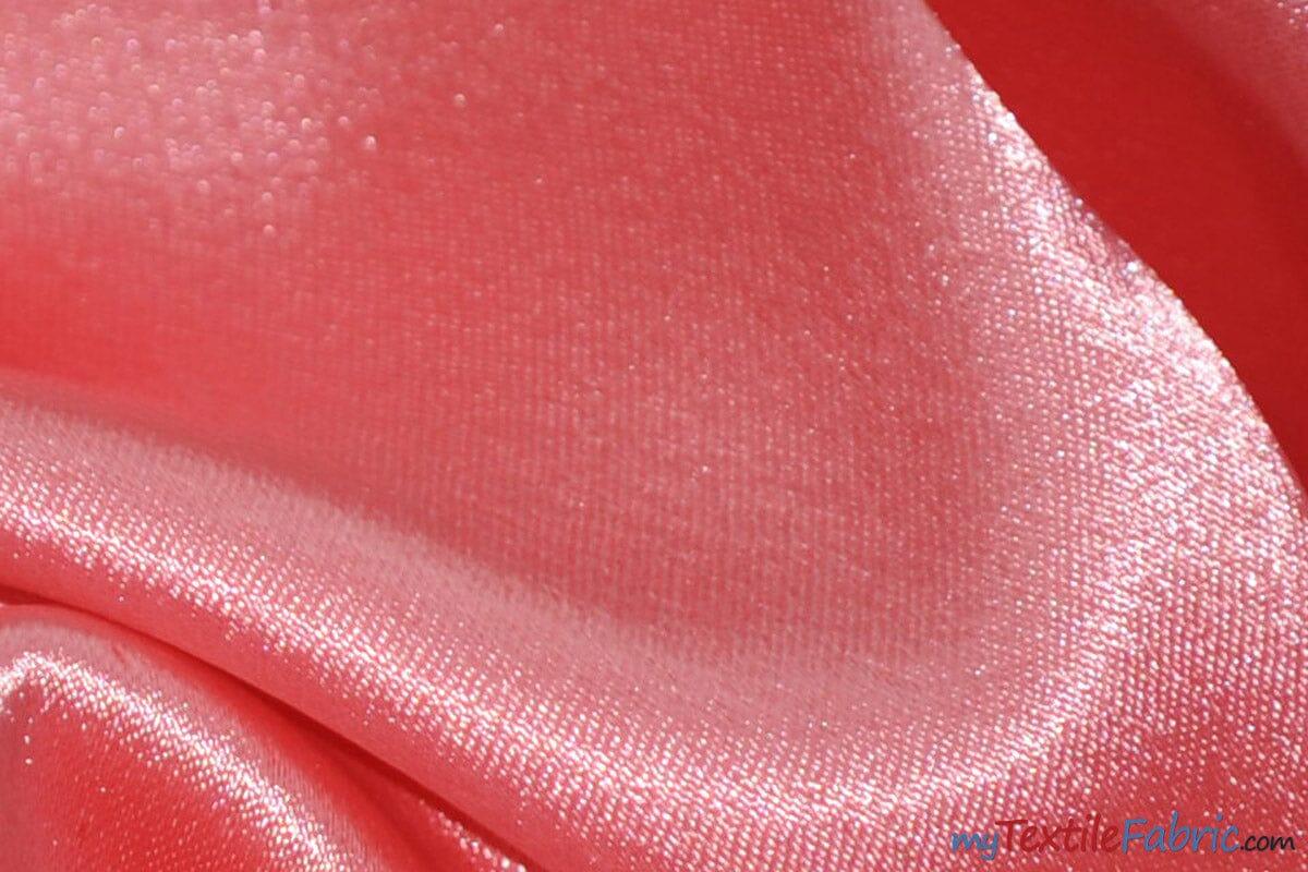 Superior Quality Crepe Back Satin | Japan Quality | 60" Wide | Continuous Yards | Multiple Colors | Fabric mytextilefabric Yards Coral