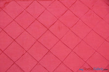 Load image into Gallery viewer, Taffeta Pintuck Fabric | 4&quot;x4&quot; Diamond | Diamond Taffeta Fabric | 58&quot; Wide | Multiple Colors | Wholesale Bolt | Fabric mytextilefabric Bolts Coral 
