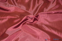 Load image into Gallery viewer, Polyester Silky Habotai Lining | 58&quot; Wide | Super Soft and Silky Poly Habotai Fabric | Continuous Yards | Multiple Colors | Digital Printing, Apparel Lining, Drapery and Decor | Fabric mytextilefabric Yards Cranberry 
