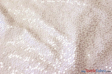 Load image into Gallery viewer, Sequins Taffeta Fabric by the Yard | Glitz Sequins Taffeta Fabric | Raindrop Sequins | 54&quot; Wide | Tablecloths, Runners, Dresses, Apparel | Fabric mytextilefabric Yards Cream 
